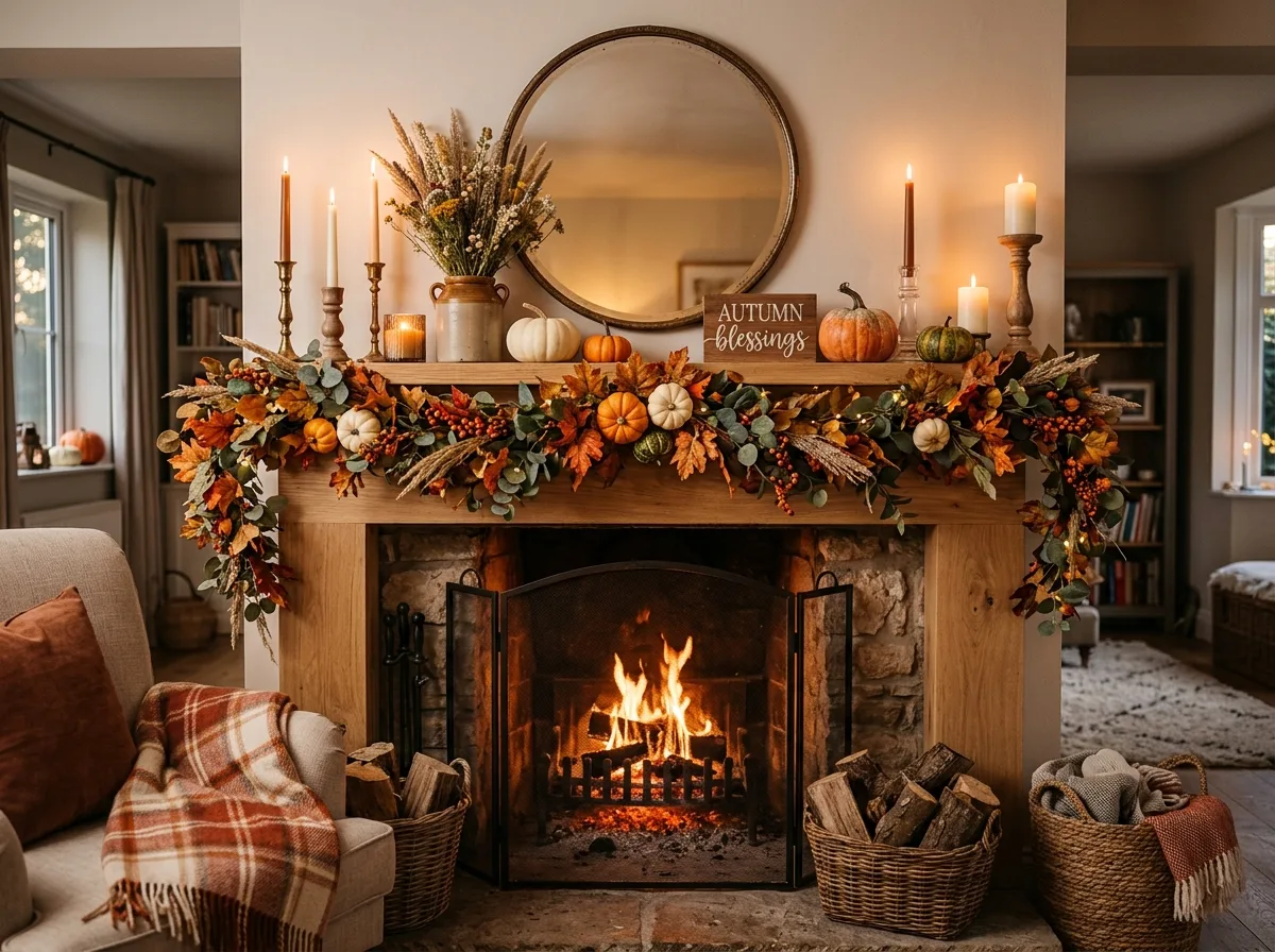 Fireplace Mantel Styling for 10 thanksgiving decor ideas for a festive home